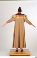  Photos Woman in Historical Dress 31 14th century Brown Winter coat Historical clothing a poses whole body 0005.jpg